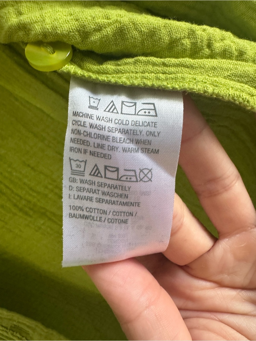 Belle by Kim Gravel Bright Lime Textured Button-Up - Picture 3 of 3